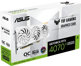 Видеокарта Asus PCI-E 4.0 TUF-RTX4070TIS-O16G-BTF-WHITE NVIDIA GeForce RTX 4070TI Super 16Gb 192bit GDDR6X 2640/21000 HDMIx2 DPx3 HDCP Ret от магазина РЭССИ