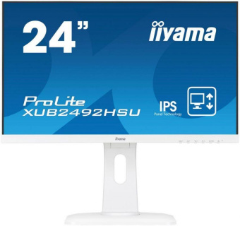 Монитор Iiyama 23.8" ProLite XUB2492HSU-W1 белый IPS LED 16:9 HDMI M/M матовая HAS Piv 1000:1 250cd 178гр/178гр 1920x1080 VGA DP FHD USB 5.4кг от магазина РЭССИ