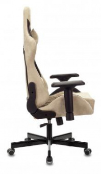 Кресло игровое Zombie VIKING 7 KNIGHT Fabric коричневый/бежевый текстиль/эко.кожа с подголов. крестов. металл от магазина РЭССИ