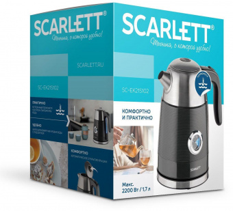 Чайник электрический Scarlett SC-EK21S102 1.7л. 2200Вт графит (корпус: металл) от магазина РЭССИ