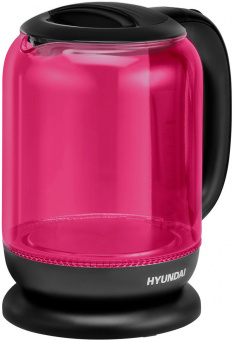 Чайник электрический Hyundai HYK-G4808 1.8л. 2200Вт малиновый/черный (корпус: стекло) от магазина РЭССИ