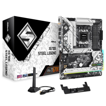 Материнская плата Asrock X670E STEEL LEGEND SocketAM5 AMD X670 4xDDR5 ATX AC`97 8ch(7.1) 1 x 2.5Gigabit + Gigabit Ethernet RAID+HDMI+DP от магазина РЭССИ