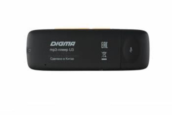 Плеер Flash Digma U3 4Gb черный/оранжевый/1.1"/FM/microSDHC от магазина РЭССИ