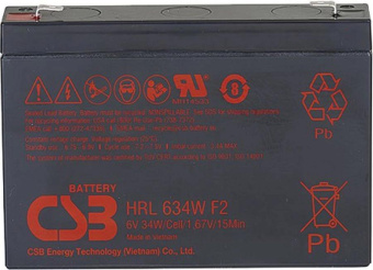 Батарея для ИБП CSB HRL634W F2 FR 6В 34Ач от магазина РЭССИ
