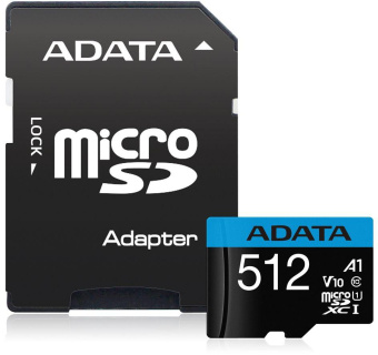 Флеш карта microSDXC 512GB A-Data AUSDX512GUICL10A1-RA1 Premier Pro + adapter от магазина РЭССИ
