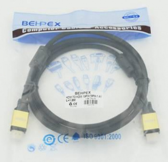 Кабель аудио-видео HDMI (m)/HDMI (m) 1.8м. феррит.кольца Позолоченные контакты черный от магазина РЭССИ