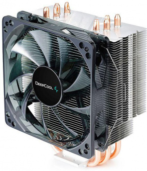 Устройство охлаждения(кулер) Deepcool Gammaxx 400 Blue Basic Soc-AM5/AM4/1151/1200/1700 черный 4-pin 18-30dB Al+Cu 130W 640gr Ret (DP-MCH4-GMX400P-BL) от магазина РЭССИ