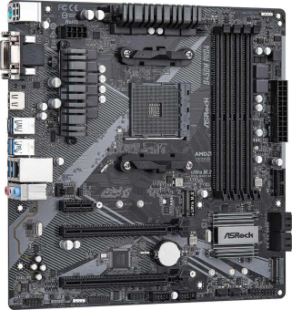 Материнская плата Asrock B450M PRO4 R2.0 Soc-AM4 AMD B450 4xDDR4 mATX AC`97 8ch(7.1) GbLAN RAID+VGA+DVI+HDMI от магазина РЭССИ
