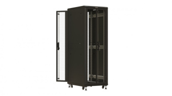 Шкаф серверный Hyperline (TTBR-3261-DD-RAL9004) напольный 32U 600x1000мм пер.дв.перфор. задн.дв.перфор. 2 бок.пан. 1000кг черный 84.2кг 1610мм от магазина РЭССИ