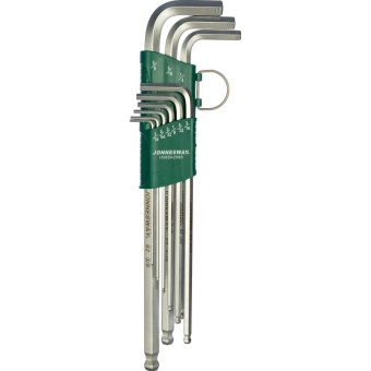 Набор торцевых шестигранных ключей с шаром 1/16"-3/8" 9 шт. Jonnesway X-TRA LONG H06SA209S от магазина РЭССИ