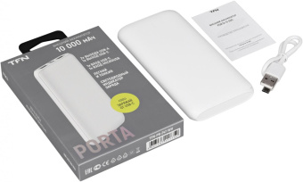 Мобильный аккумулятор TFN Porta PB-247 10000mAh 2.1A белый (TFN-PB-247-WH) от магазина РЭССИ