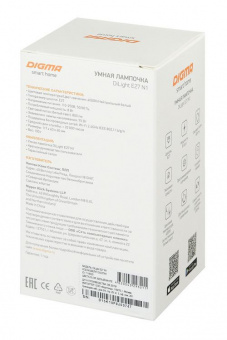 Умная лампа Digma DiLight E27 N1 E27 8Вт 800lm Wi-Fi от магазина РЭССИ