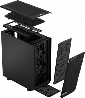 Корпус Fractal Design Meshify 2 Compact Solid черный без БП ATX 5x120mm 4x140mm 2xUSB3.0 audio bott PSU от магазина РЭССИ