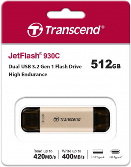 Флеш Диск Transcend 512Gb Jetflash 930С TS512GJF930C USB3.0 золотистый/черный от магазина РЭССИ