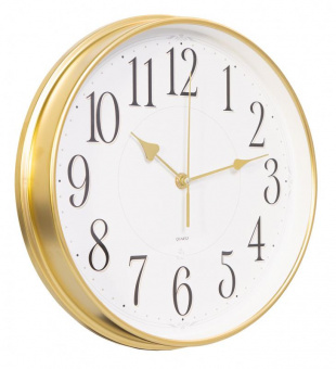 Часы настенные аналоговые Бюрократ WallC-R76P D29см белый (WALLC-R76P29/GOLD) от магазина РЭССИ