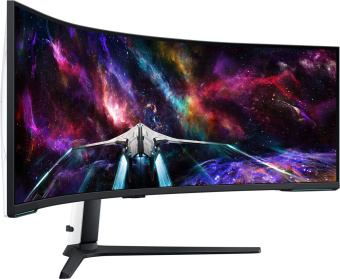 Монитор Samsung 57" Odyssey Neo G9 S57CG952NI черный VA LED 32:9 HDMI полуматовая HAS Piv 420cd 178гр/178гр 7680x2160 240Hz FreeSync Premium Pro DP Dual UHD USB 19кг от магазина РЭССИ