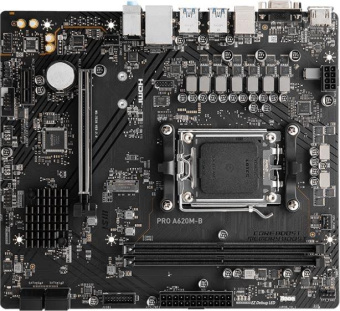 Материнская плата MSI PRO A620M-B SocketAM5 AMD A620 2xDDR5 mATX AC`97 8ch(7.1) 2.5Gg RAID+VGA+HDMI от магазина РЭССИ