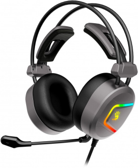 Наушники с микрофоном A4Tech Bloody MC750 серый 2.3м мониторные USB оголовье (MC750 GREY) от магазина РЭССИ