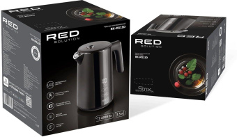 Чайник электрический Red Solution RK-M111D 1.5л. 2200Вт черный корпус: металл/пластик от магазина РЭССИ