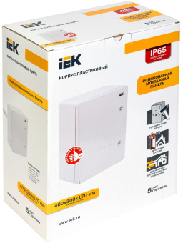 Щит распределительный IEK MKP93-N-403017-65 ЩМПп для установки силового оборудования навесной 300мм 170мм 400мм 230B 100A пластик IP65 серый антивандальный (упак.:1шт) от магазина РЭССИ