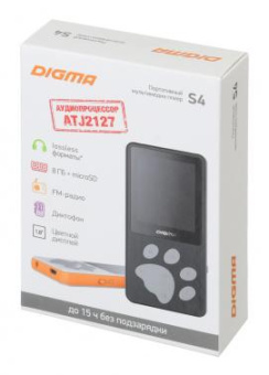 Плеер Hi-Fi Flash Digma S4 8Gb черный/серый/1.8"/FM/microSDHC от магазина РЭССИ