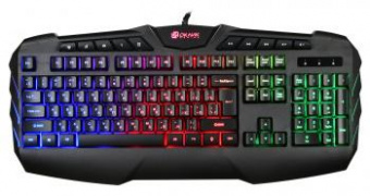 Клавиатура Оклик 777G PSYCHO черный USB Multimedia for gamer LED (подставка для запястий) от магазина РЭССИ