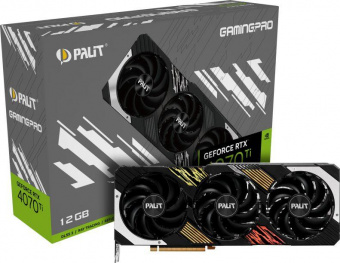 Видеокарта Palit PCI-E 4.0 RTX4070Ti GAMINGPRO NVIDIA GeForce RTX 4070TI 12288Mb 192 GDDR6X 2310/21000 HDMIx1 DPx3 HDCP Ret от магазина РЭССИ