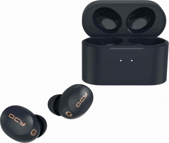 Гарнитура вкладыши QCY HT01 0.5м синий беспроводные bluetooth в ушной раковине от магазина РЭССИ