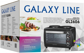 Мини-печь Galaxy Line GL 2606 26л. 3100Вт черный/серебристый от магазина РЭССИ