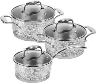 Набор посуды 6 предм. (кастрюли с/кр 18/20 см , ковш с/кр 16 см) Ajour Rondell RDS-1091 от магазина РЭССИ