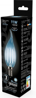 Лампа филам. Gauss Filament 11Вт цок.:E14 свеча на ветру 220B 4100K св.свеч.бел.ней. CF35 (упак.:1шт) (104801211) от магазина РЭССИ