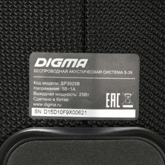 Колонка порт. Digma S-39 черный 25W 1.0 BT/USB 3000mAh (SP3925B) от магазина РЭССИ