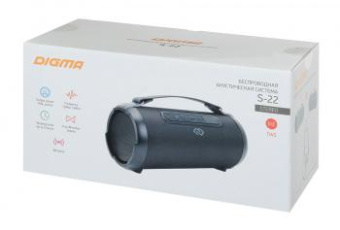 Колонка порт. Digma S-22 черный 15W 1.0 BT 1500mAh (SP2215B) от магазина РЭССИ