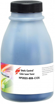 Тонер Static Control HP2025-80B-COS голубой флакон 80гр. для принтера HP CLJ 2025 от магазина РЭССИ