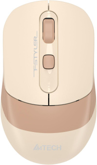 Мышь A4Tech Fstyler FG10CS Air бежевый/коричневый оптическая (2000dpi) silent беспроводная USB для ноутбука (4but) от магазина РЭССИ