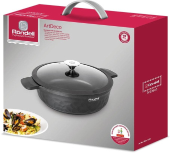 Сотейник Rondell ArtDeco RDA-1255 d=28см (с крышкой) черный от магазина РЭССИ