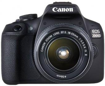 Зеркальный Фотоаппарат Canon EOS 2000D KIT черный 24.1Mpix 18-55mm f/3.5-5.6 IS II 3" 1080p Full HD SDXC Li-ion (с объективом) от магазина РЭССИ