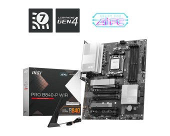 Материнская плата MSI PRO B840-P WIFI SocketAM5 AMD B840 4xDDR5 ATX AC`97 8ch(7.1) 2.5Gg RAID+HDMI от магазина РЭССИ