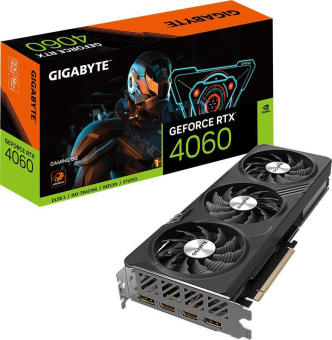 Видеокарта Gigabyte PCI-E 4.0 GV-N4060GAMING-8GD NVIDIA GeForce RTX 4060 8Gb 128bit GDDR6 2460/17000 HDMIx2 DPx2 HDCP Ret от магазина РЭССИ
