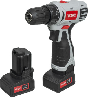 Дрель-шуруповерт Ресанта ДА-24-2ЛК аккум. патрон:быстрозажимной (кейс в комплекте) (75/14/7) от магазина РЭССИ