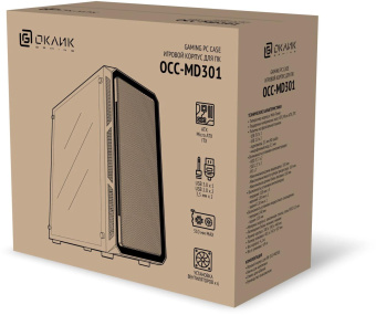 Корпус Оклик OCC-MD301 черный без БП ATX 6x120mm 2xUSB2.0 1xUSB3.0 audio bott PSU от магазина РЭССИ