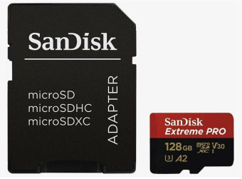 Флеш карта microSDXC 128GB Sandisk SDSQXCD-128G-GN6MA Extreme Pro + adapter от магазина РЭССИ