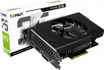 Видеокарта Palit PCI-E 4.0 PA-RTX3050 STORMX NVIDIA GeForce RTX 3050 8Gb 128bit GDDR6 1552/14000 DVIx1 HDMIx1 DPx1 HDCP Ret от магазина РЭССИ