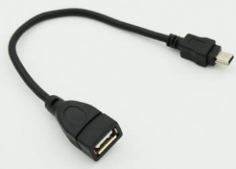 Кабель USB (f)-mini USB (m) 0.2м черный от магазина РЭССИ