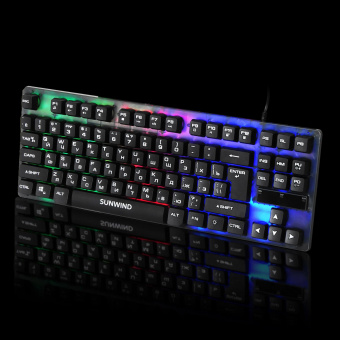 Клавиатура SunWind SW-K500G черный USB Multimedia for gamer LED (1422364) от магазина РЭССИ