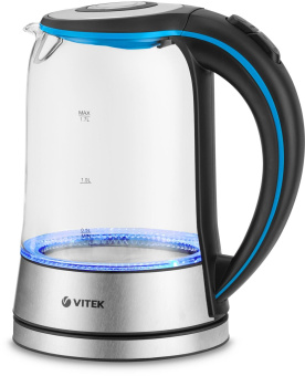 Чайник электрический Vitek VT-7028 1.7л. 2200Вт прозрачный корпус: стекло от магазина РЭССИ