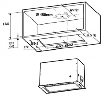 Вытяжка встраиваемая Elica LANE MBL/A/52 черный управление: кнопочное (1 мотор) от магазина РЭССИ