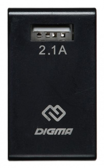 Сетевое зар./устр. Digma DGWC-1U-2.1A-BK 10.5W 2.1A USB универсальное черный от магазина РЭССИ