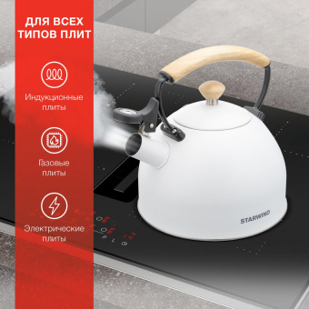 Чайник металлический Starwind Chef Country 2.5л. белый (SW-CH1712) от магазина РЭССИ