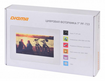 Фоторамка Digma 7" PF-733 800x480 белый пластик от магазина РЭССИ